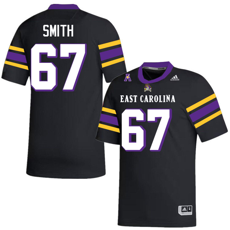 D'Ante Smith ECU Jersey,East Carolina Pirates #67 D'Ante Smith Jersey Youth College-Black 2024